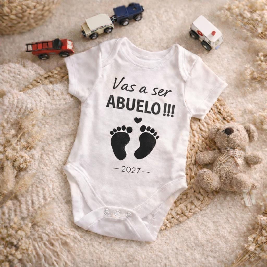 Body personalizado para bebé con anuncio de embarazo para futuros abuelos: un regalo conmovedor para el futuro abuelo y la futura mamá.