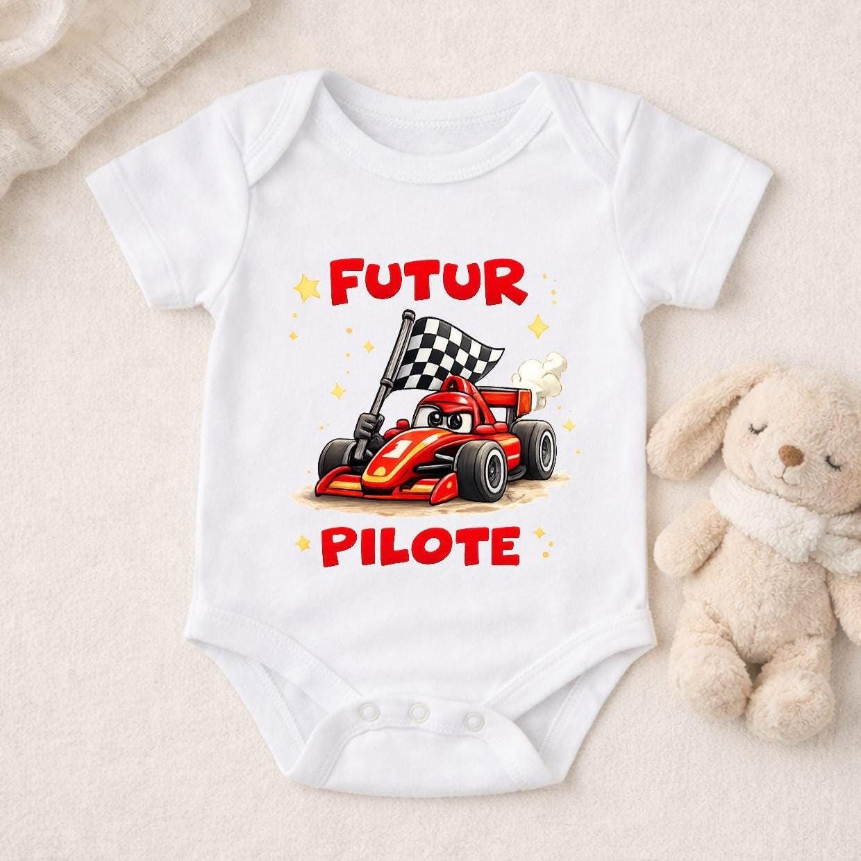 Body bébé F1 – Chut ! je regarde la F1 avec Papa –Lewis Hamilton Ferrari