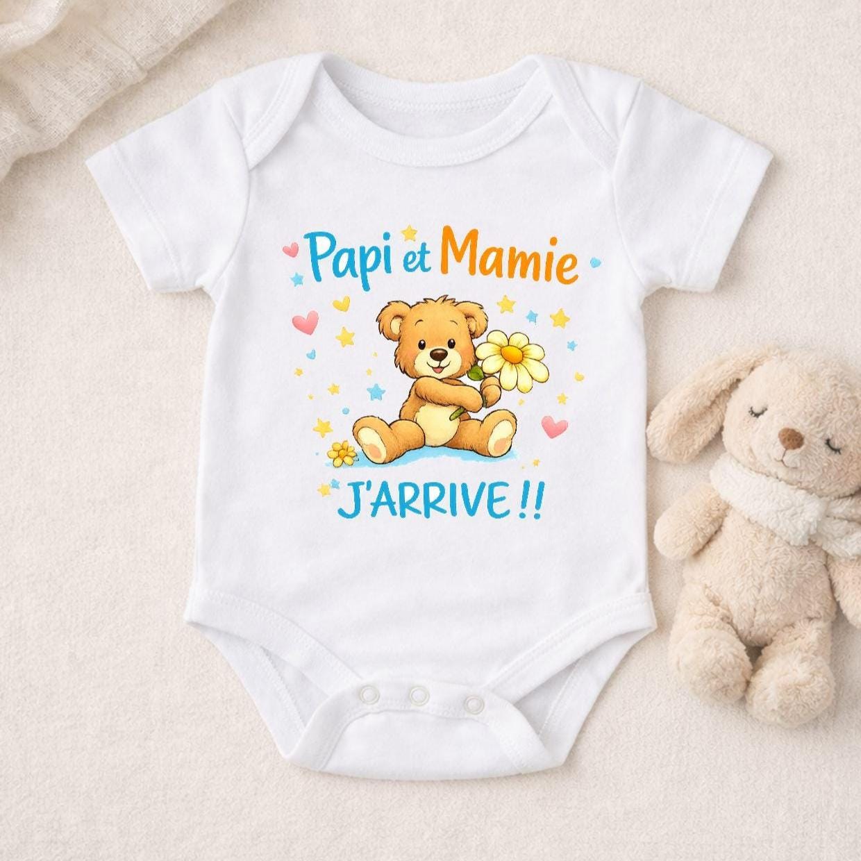 Pochon cadeau en tissu imprimé à personnaliser, J'ai une surprise pour toi, pour offrir un cadeau à la famille, annonce de grossesse mariage