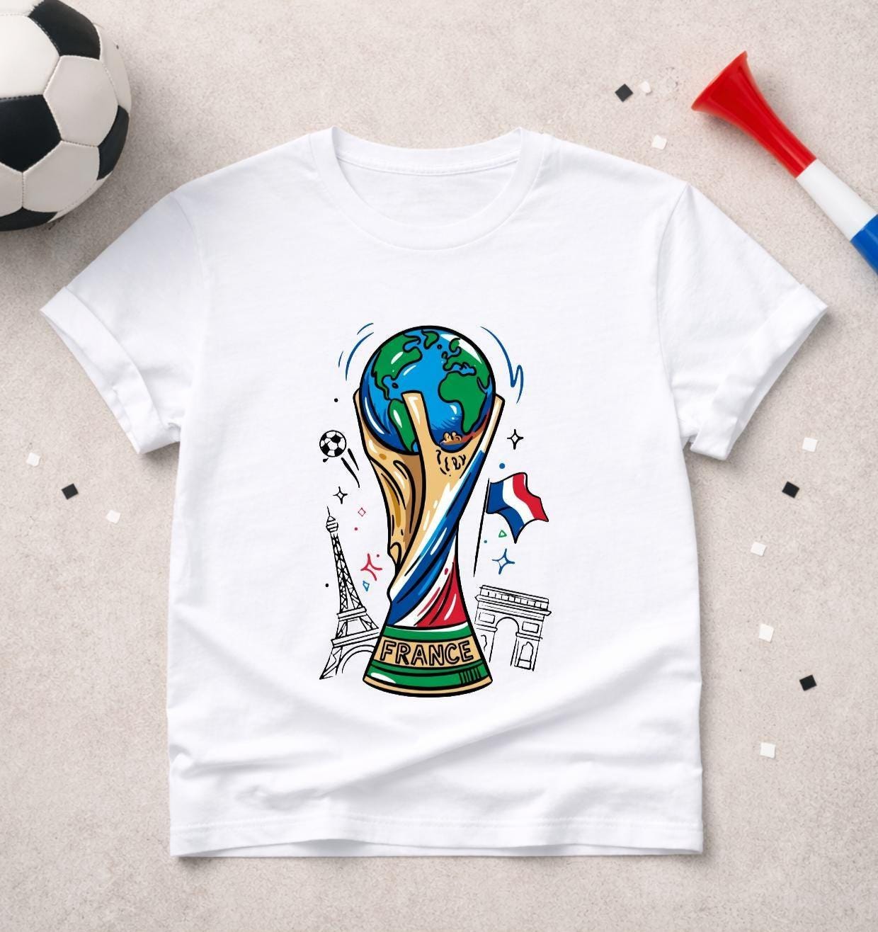 T-shirt adulte ou enfant ou body bébé Coupe du Monde 2026 foot France