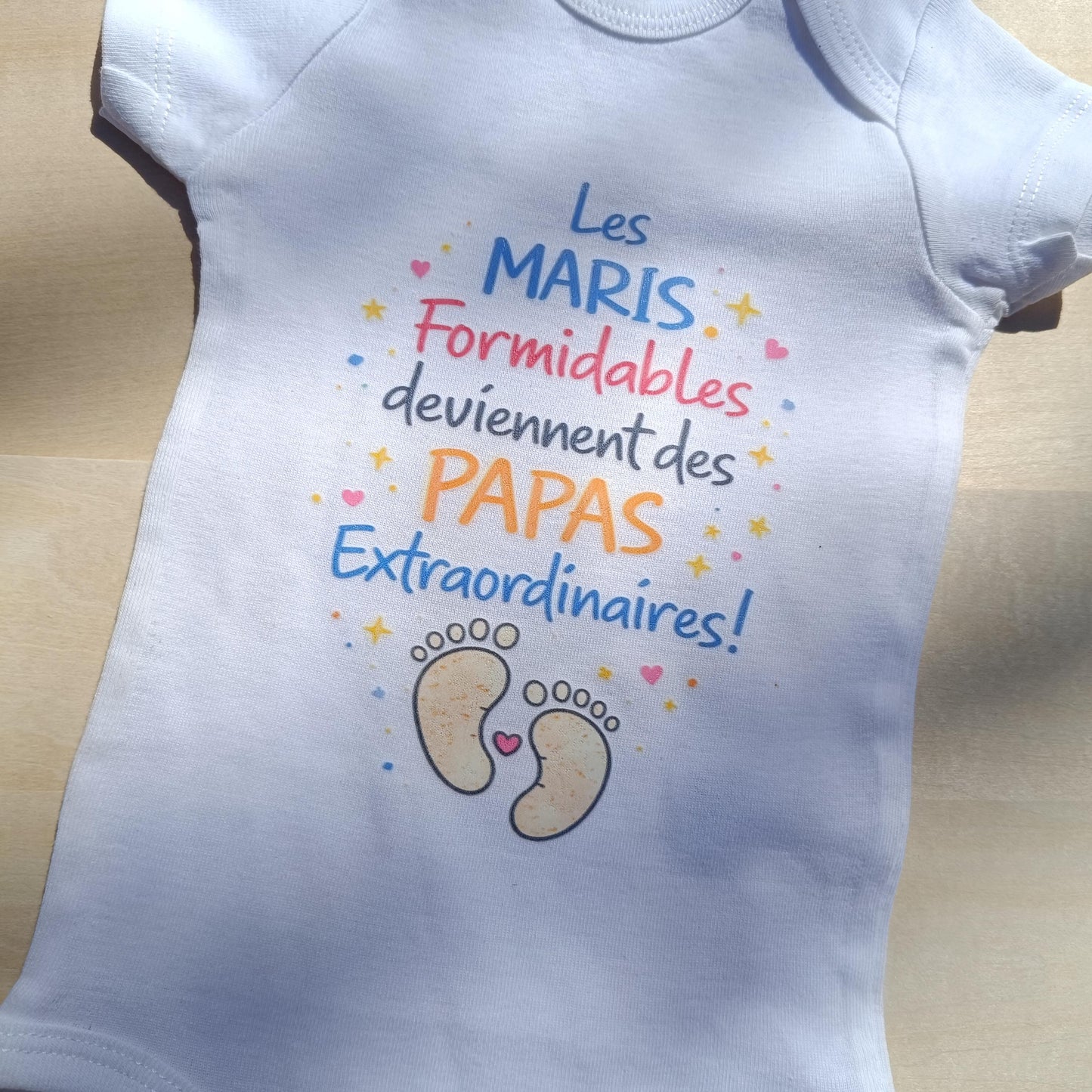 Body bébé papa « Les maris formidables deviennent des papas extraordinaires » – Cadeau futur papa – Annonce grossesse