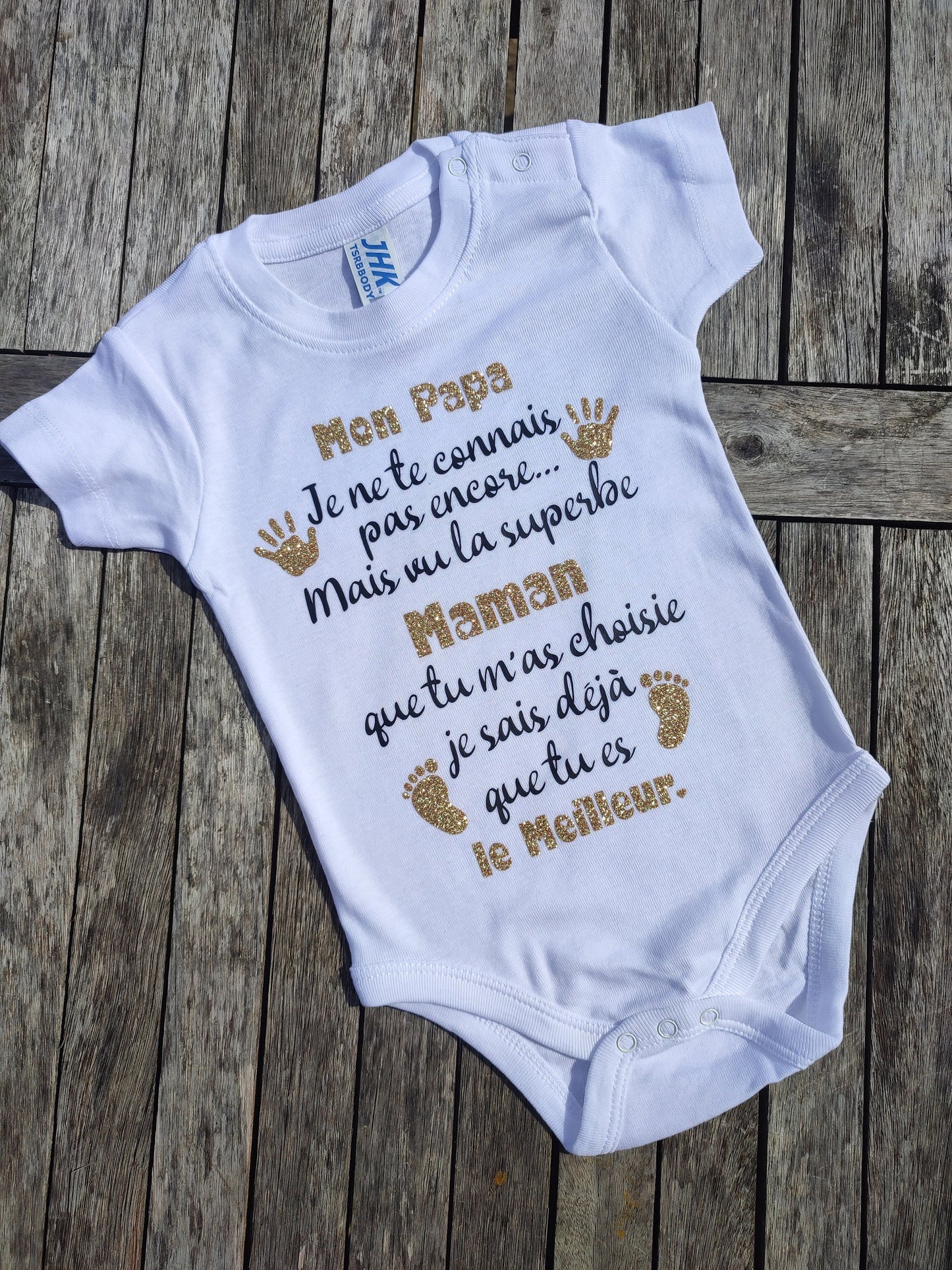 Body bébé annonce de naissance et grossesse à Papa Papi Mamie Tonton Tata Parrain, liste de naissance, bébé arrive, surprise, idée cadeau