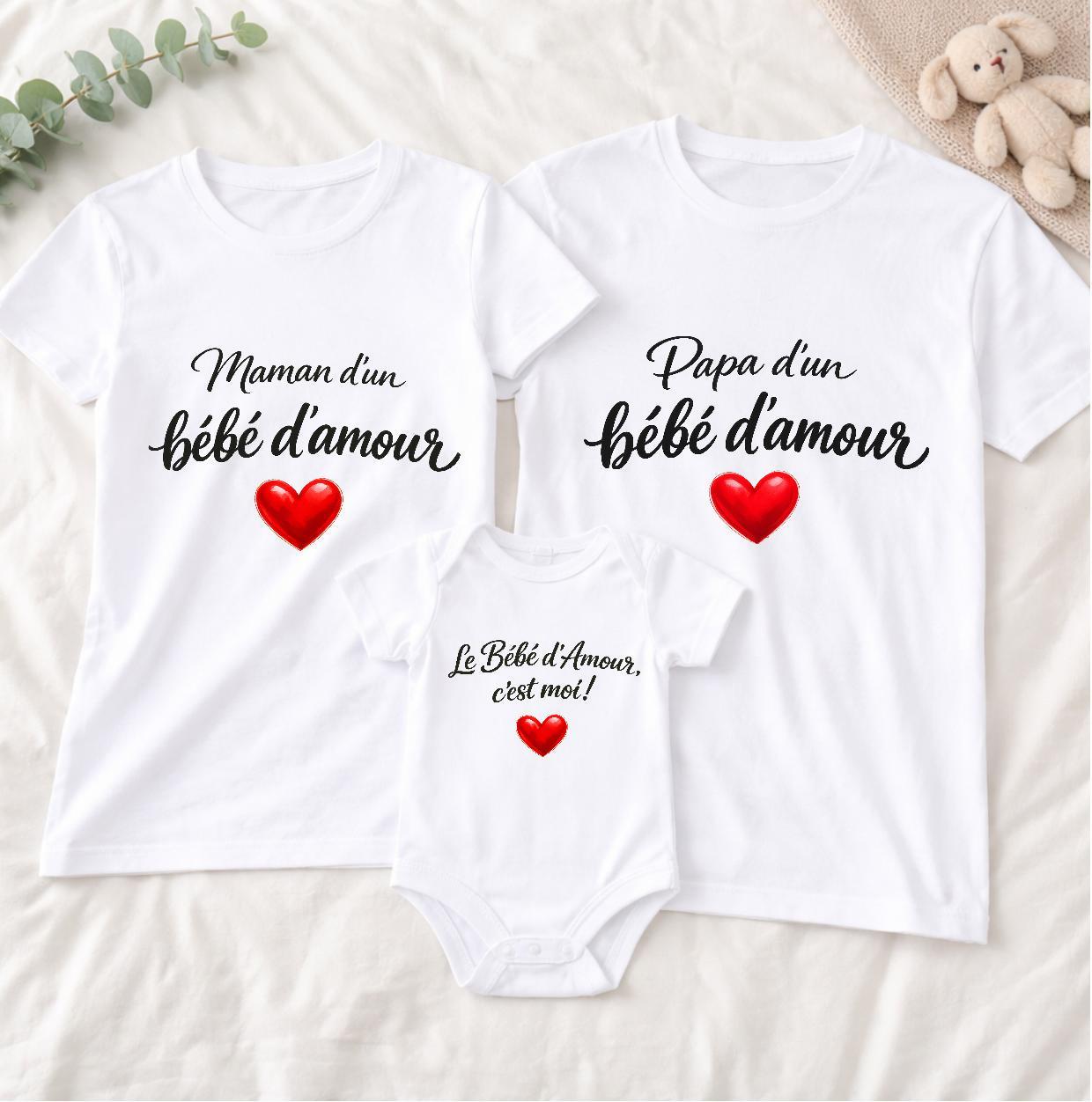 T-shirts & Body Bébé Assortis – Tenue Famille Personnalisée