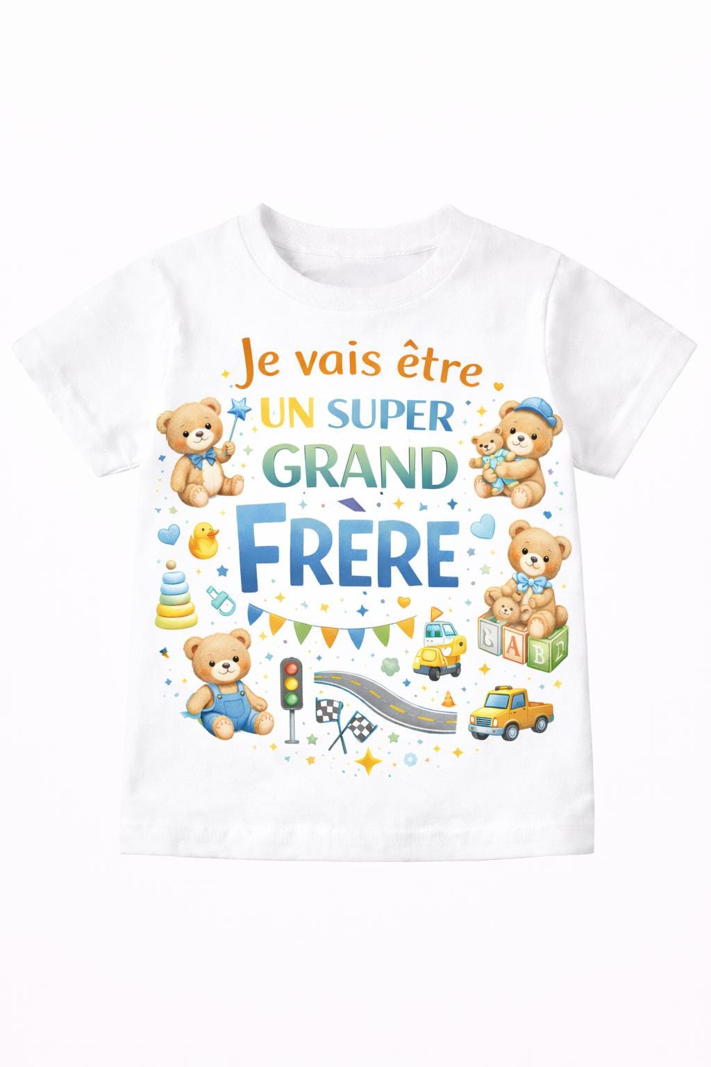 T-shirt Enfant Annonce Grossesse Humour - Je Vais Etre Super Grand Frere - Cadeau Futur Big Brother