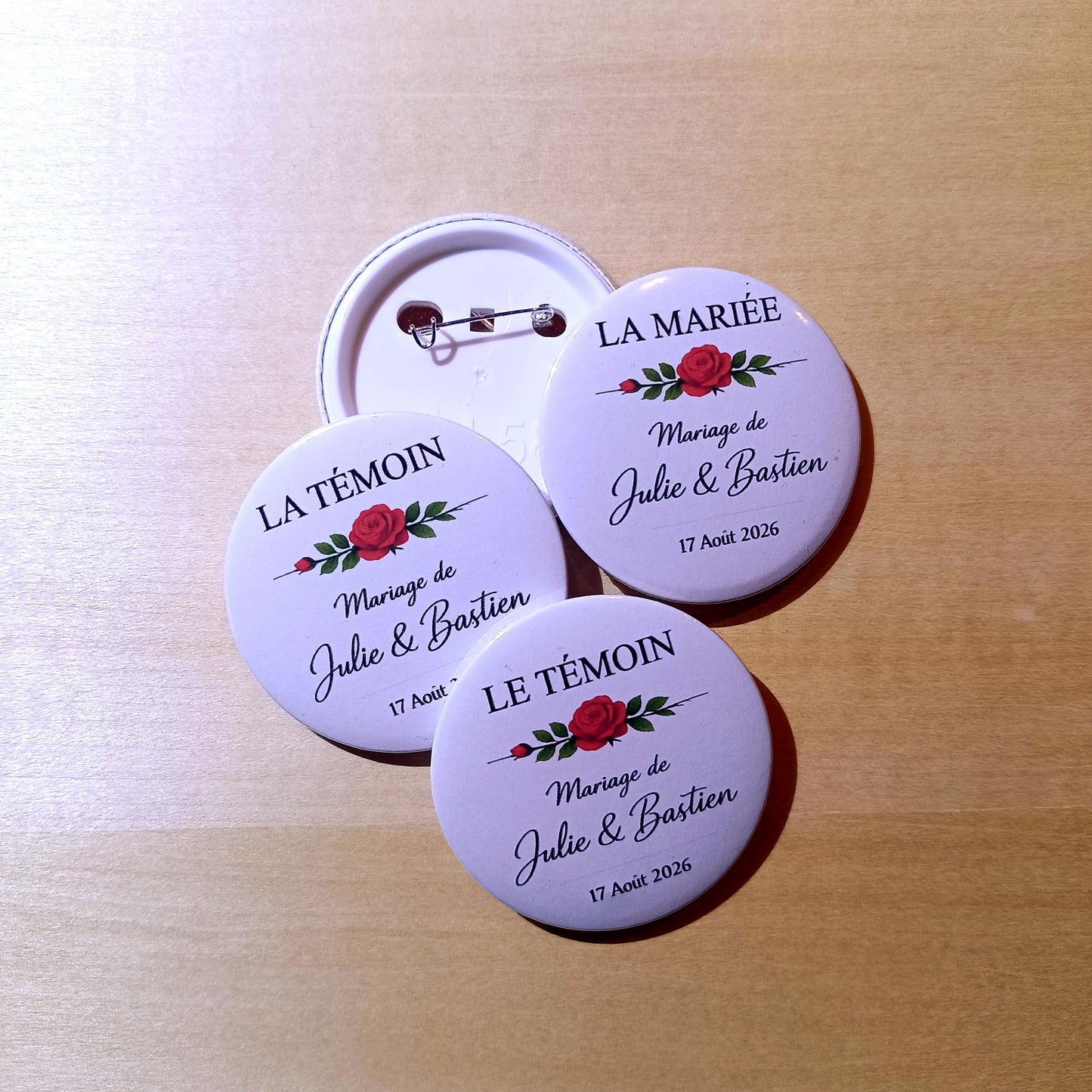 Badge Personnalisé Mariage, Anniversaire, Baptême, EVJF