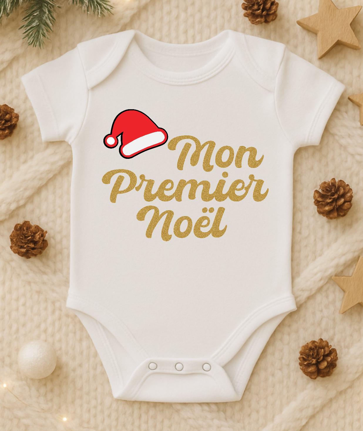 Body bébé personnalisé "mon premier noël" – premier noël de bébé, Cadeau naissance tendre & mignon