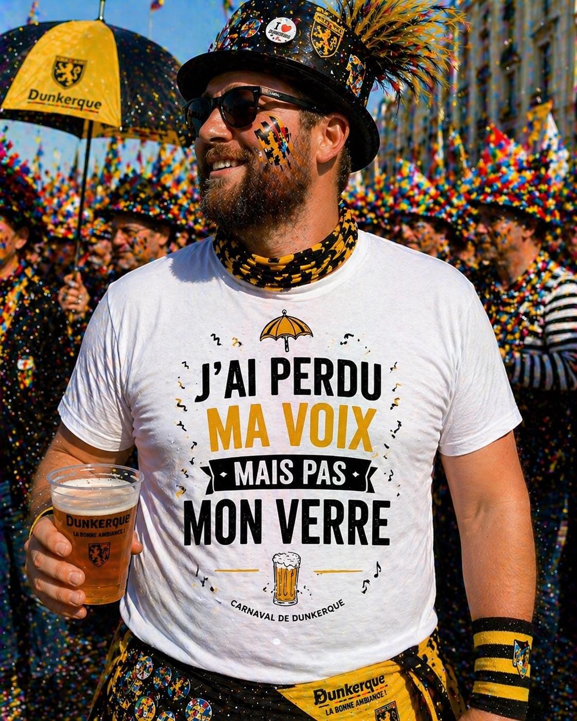 T-shirt Carnaval de Dunkerque– Jean Bart– Tee shirt beauf drôle – Cadeau homme humour alcool - tshirt apéro fête cadeau- carnavaleux marrant