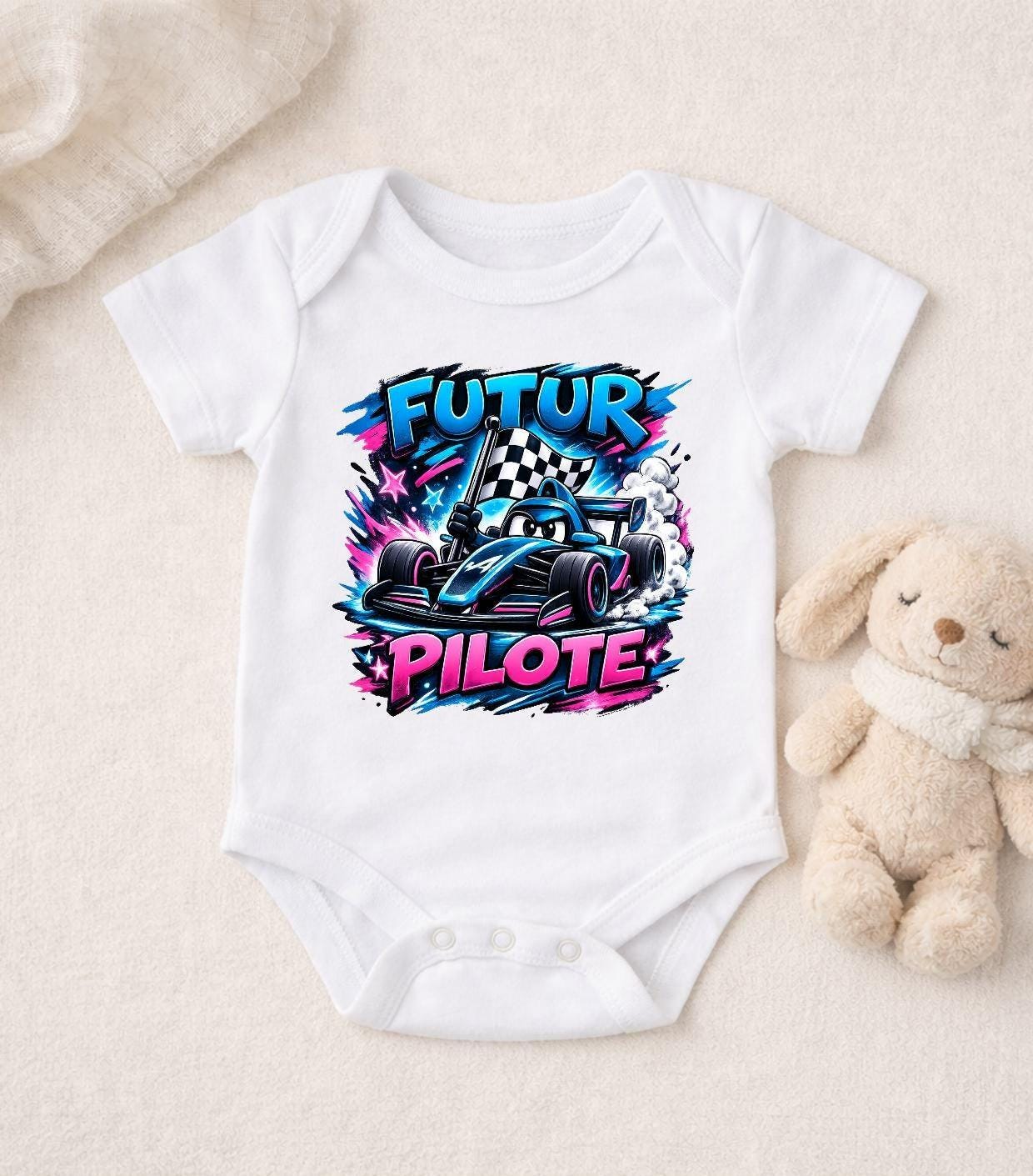 Body Bebe Futur Pilote Racing Car - Cadeau Naissance Auto Sport Papa Passion Formula One Gift Ferrari Mclaren Mercedes Alpine Redbull