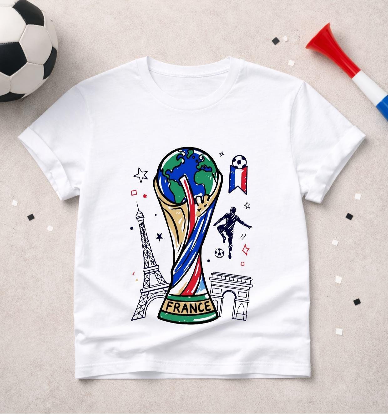 T-shirt adulte ou enfant ou body bébé Coupe du Monde 2026 foot France