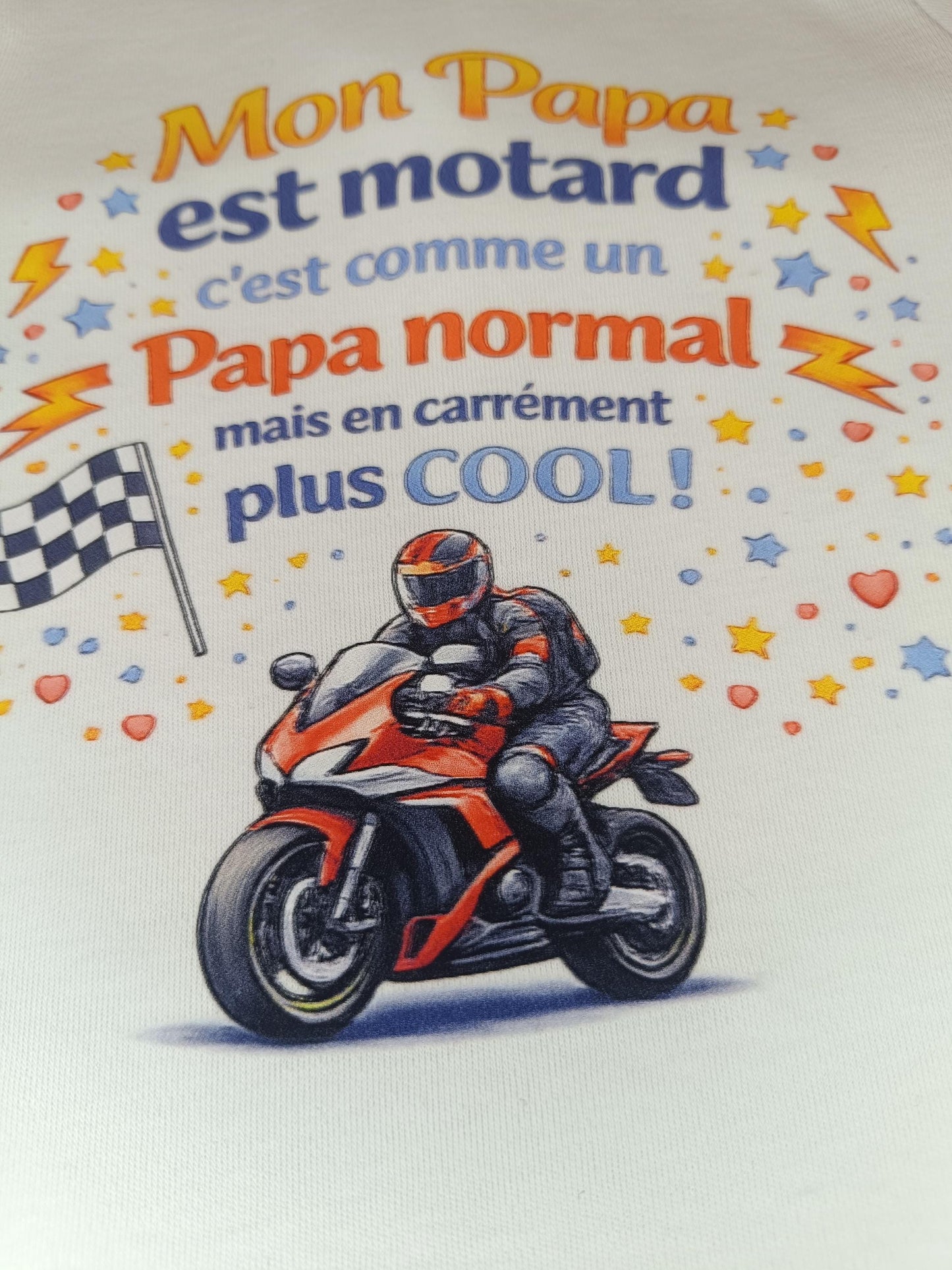 Body bébé “Mon papa est motard/pilote” – Body naissance pour futur biker – Cadeau humour