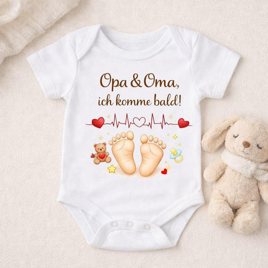 Baby Body Ankündigung Schwangerschaft – Baby kommt 2026! – Geschenk Oma Opa – Schwangerschaft verkünden –personalisiert – Geburt Ankündigung