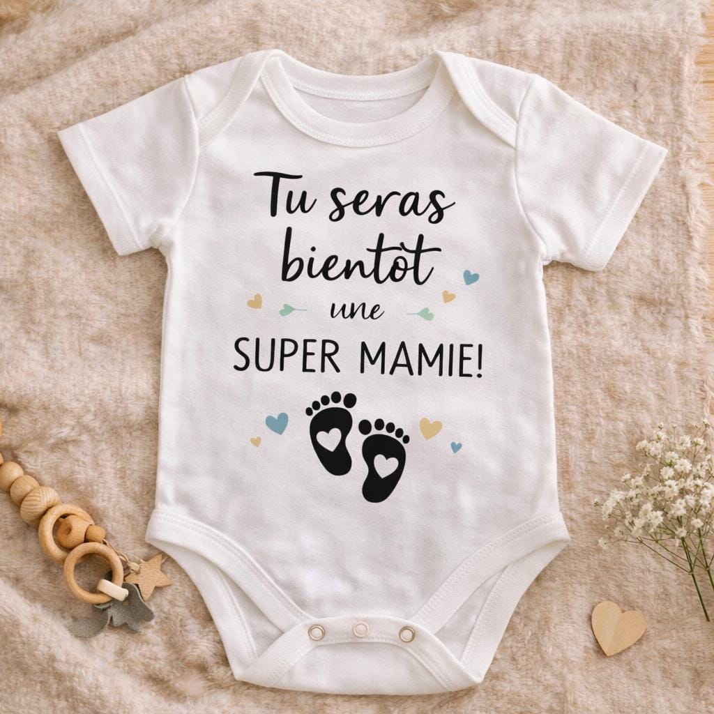 Body bébé annonce grossesse personnalisée | Futur papi mamie tonton tata parrain marraine | annonce naissance | Cadeau famille grossesse