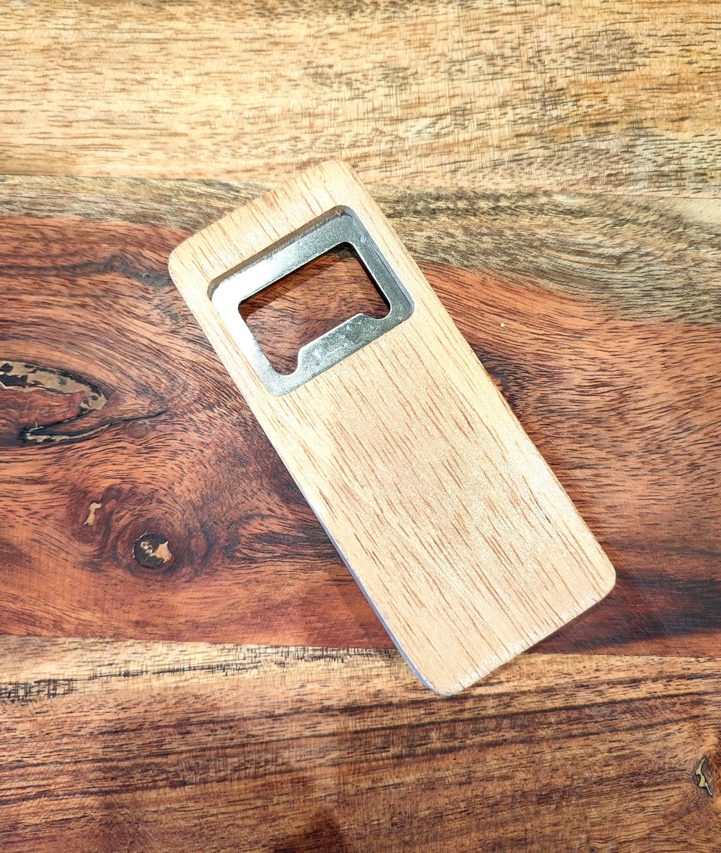 Décapsuleur en bois, ouvre-bouteille cadeau pour le parrain