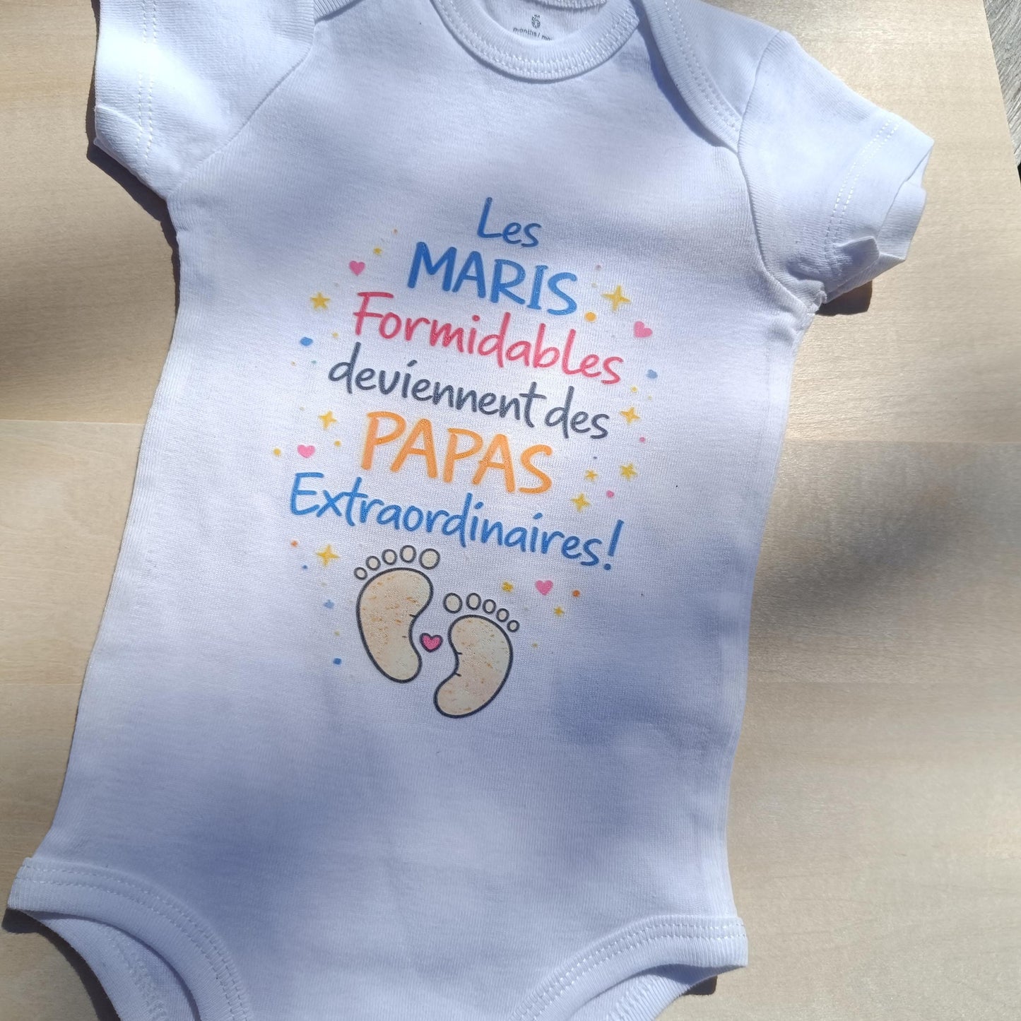Body bébé papa « Les maris formidables deviennent des papas extraordinaires » – Cadeau futur papa – Annonce grossesse