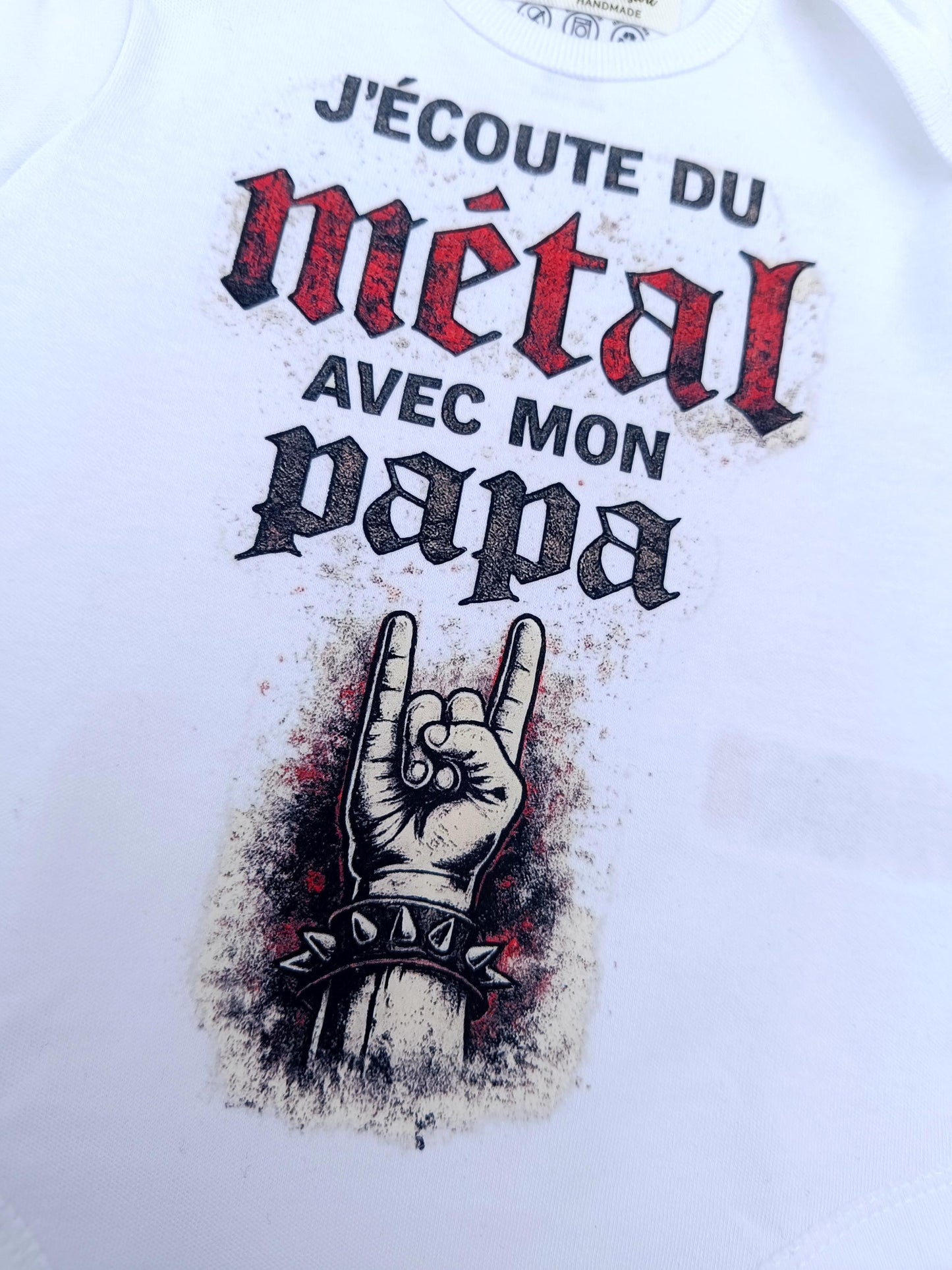 Body bébé J'écoute du métal avec mon papa