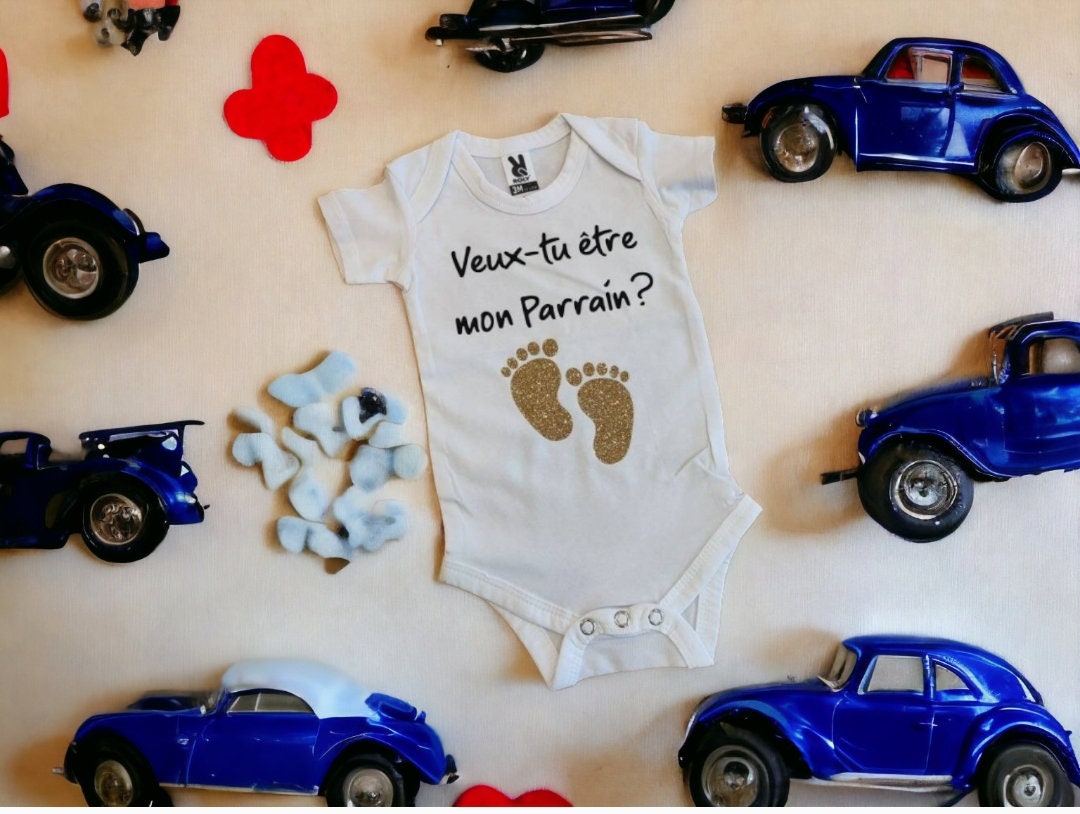 Body bébé demande parrain personnalisée, veux-tu être mon parrain, annonce grossesse originale, body bébé personnalisé cadeau futur parrain