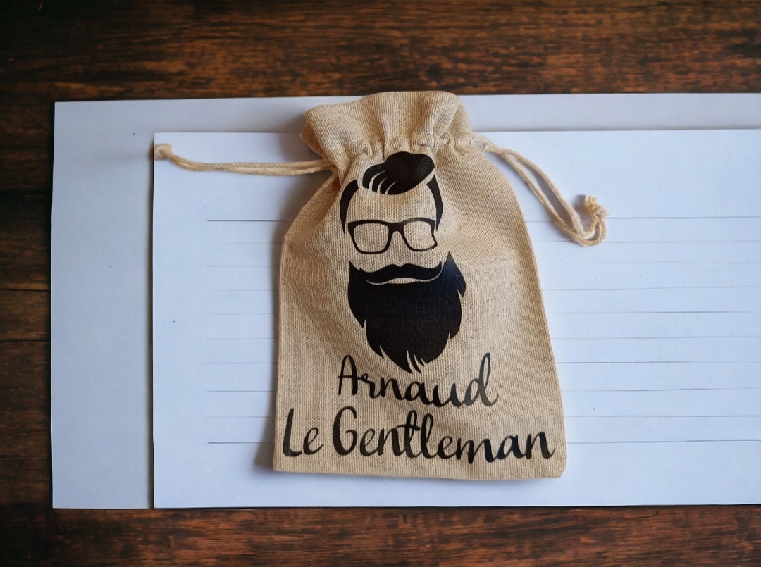 Kit pour la barbe – Peigne personnalisé, ciseaux et pochon personnalisé – cadeau homme, EVG EVJF, Mariage, anniversaire fête des pères