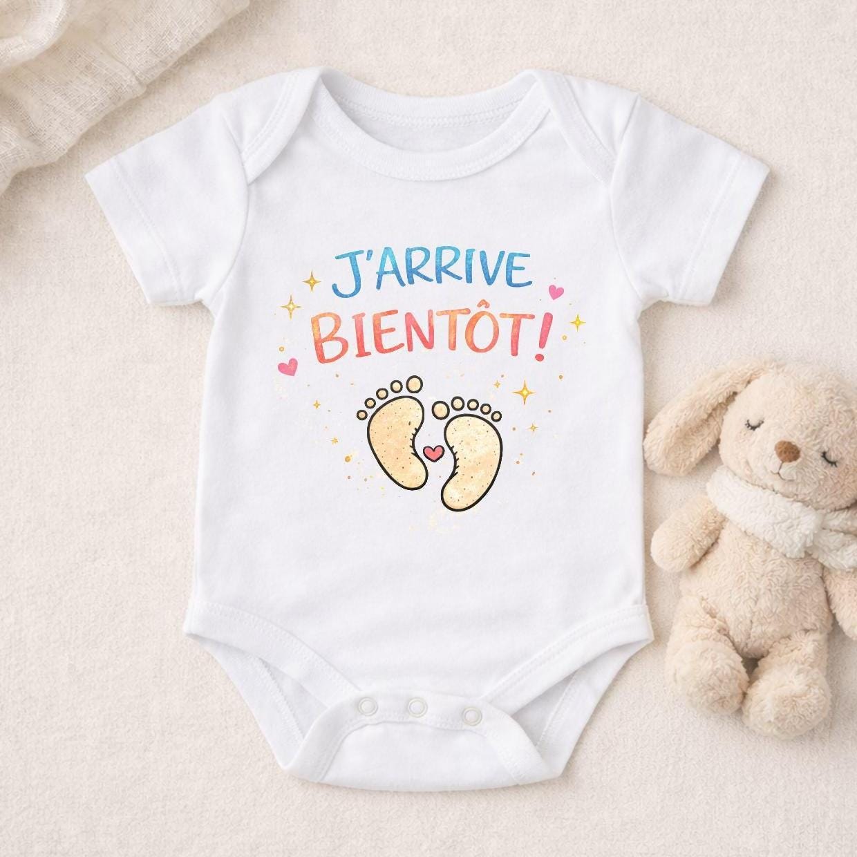 Pochon cadeau en tissu imprimé à personnaliser, J'ai une surprise pour toi, pour offrir un cadeau à la famille, annonce de grossesse mariage