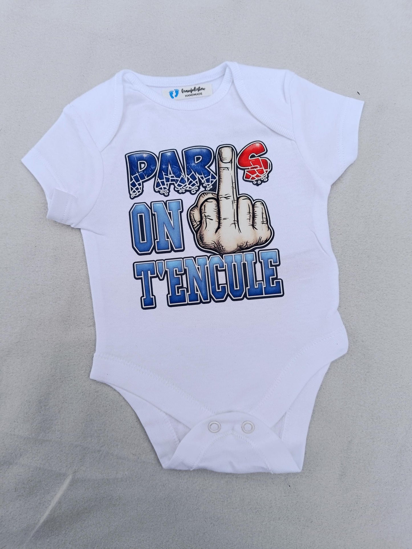 Body bébé, paris paris on t'encule, humour ultra marseillais futur footballeur, annonce de grossesse football, idée cadeau, om marseille