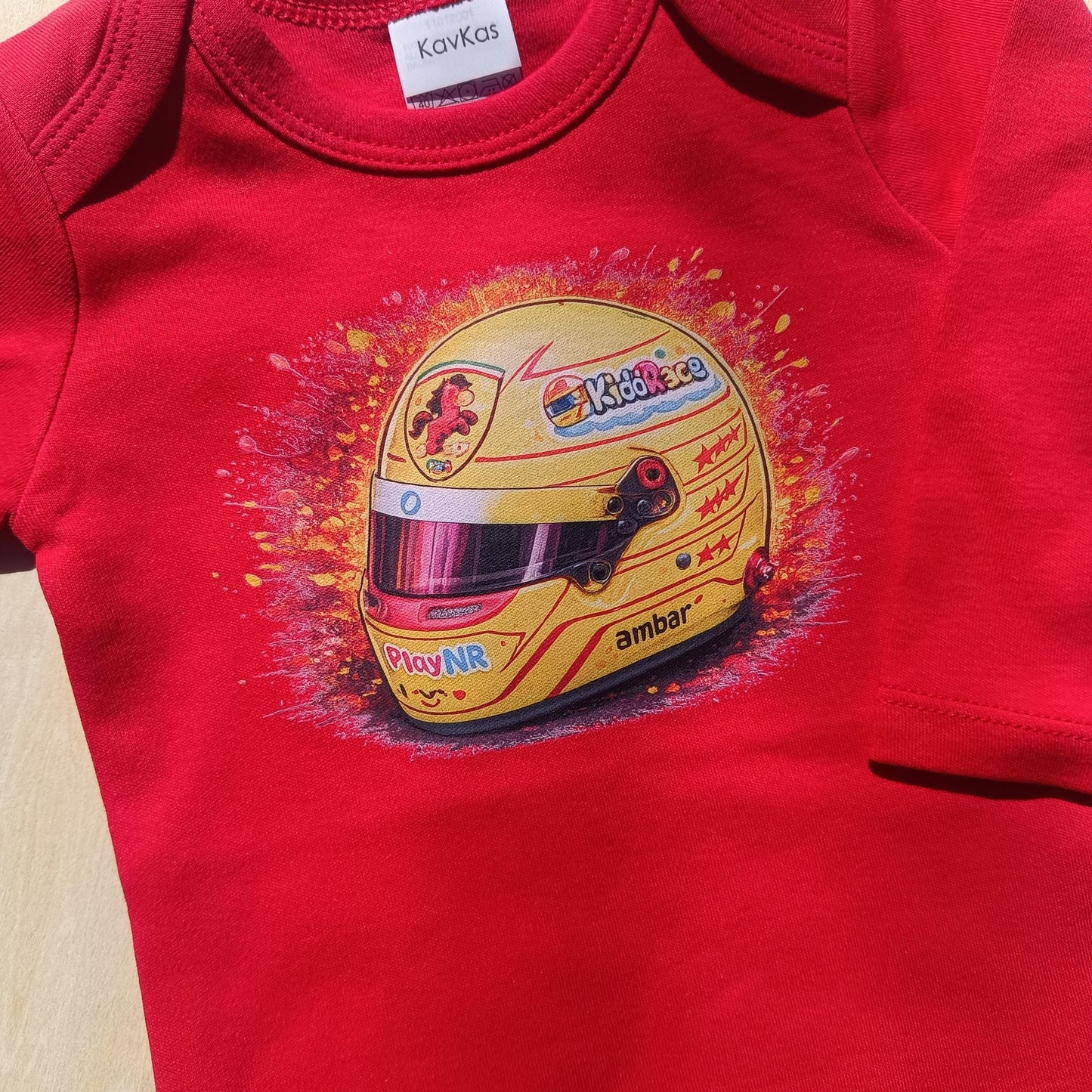Body bébé F1 – Casque comme Hamilton – Ferrari