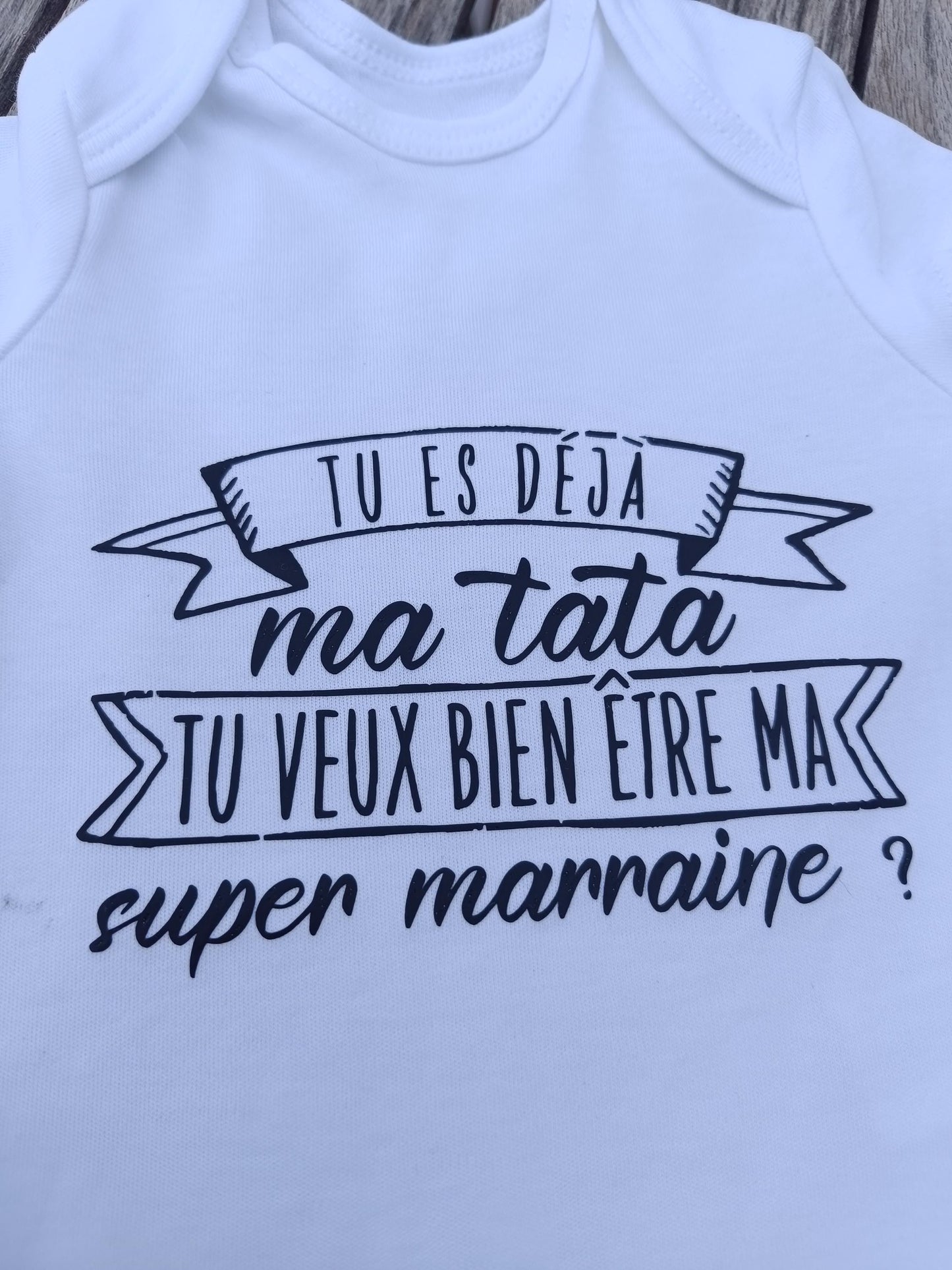 Body bébé , demande de marraine, annonce marraine, parrain, tata, idée cadeau humour, émouvant