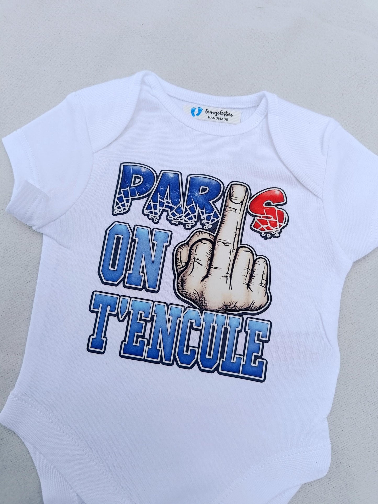 Body bébé, paris paris on t'encule, humour ultra marseillais futur footballeur, annonce de grossesse football, idée cadeau, om marseille