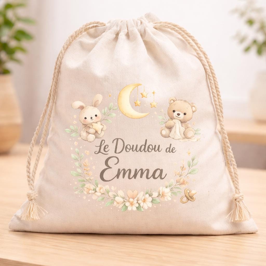 Sac à doudou personnalisé prénom bébé
