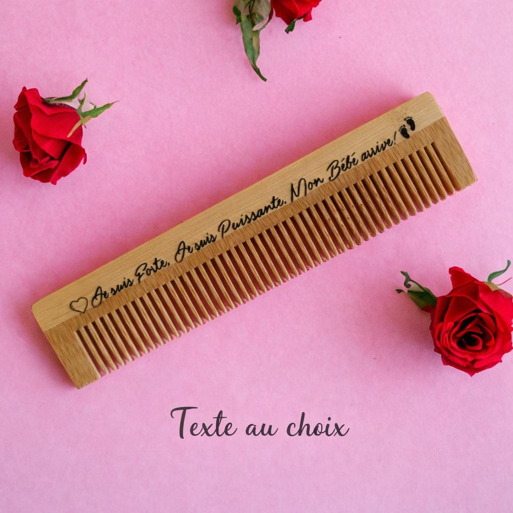 Peigne d'Accouchement en Bambou – Mantra & Soulagement Naturel