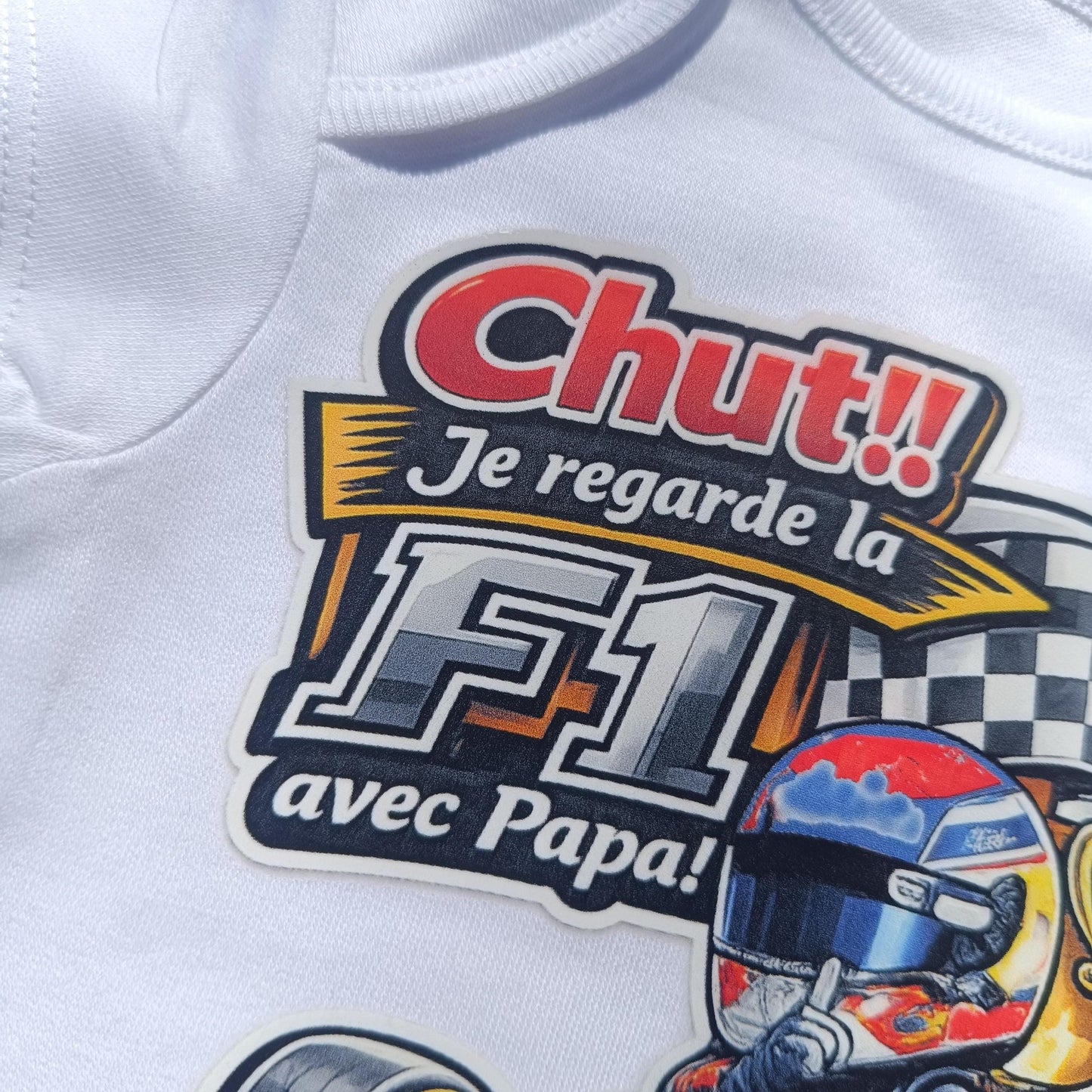 Body bébé F1 – Chut ! Je regarde la F1 avec Papa ! Verstappen / Red Bull