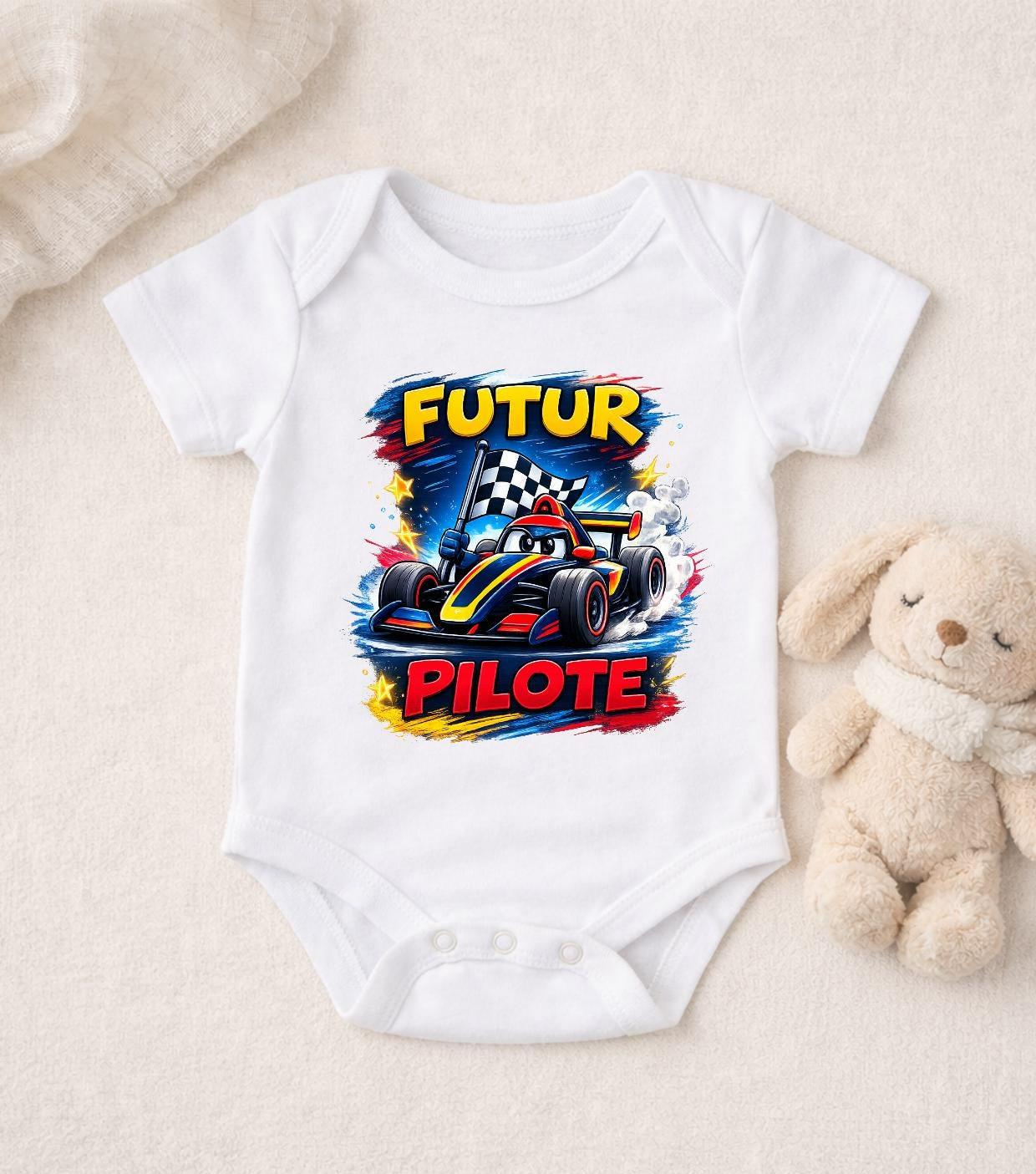 Body Bebe Futur Pilote Racing Car - Cadeau Naissance Auto Sport Papa Passion Formula One Gift Ferrari Mclaren Mercedes Alpine Redbull