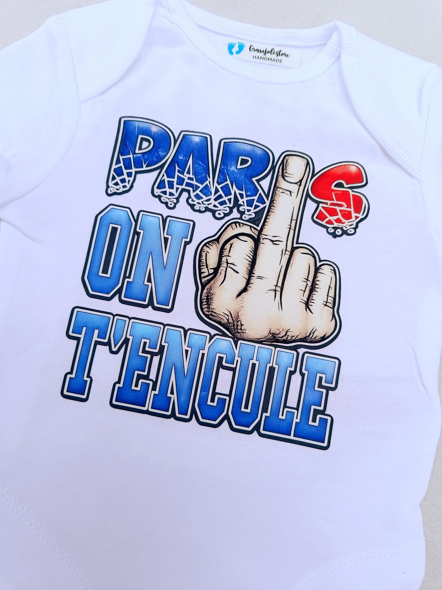 Body bébé, paris paris on t'encule, humour ultra marseillais futur footballeur, annonce de grossesse football, idée cadeau, om marseille