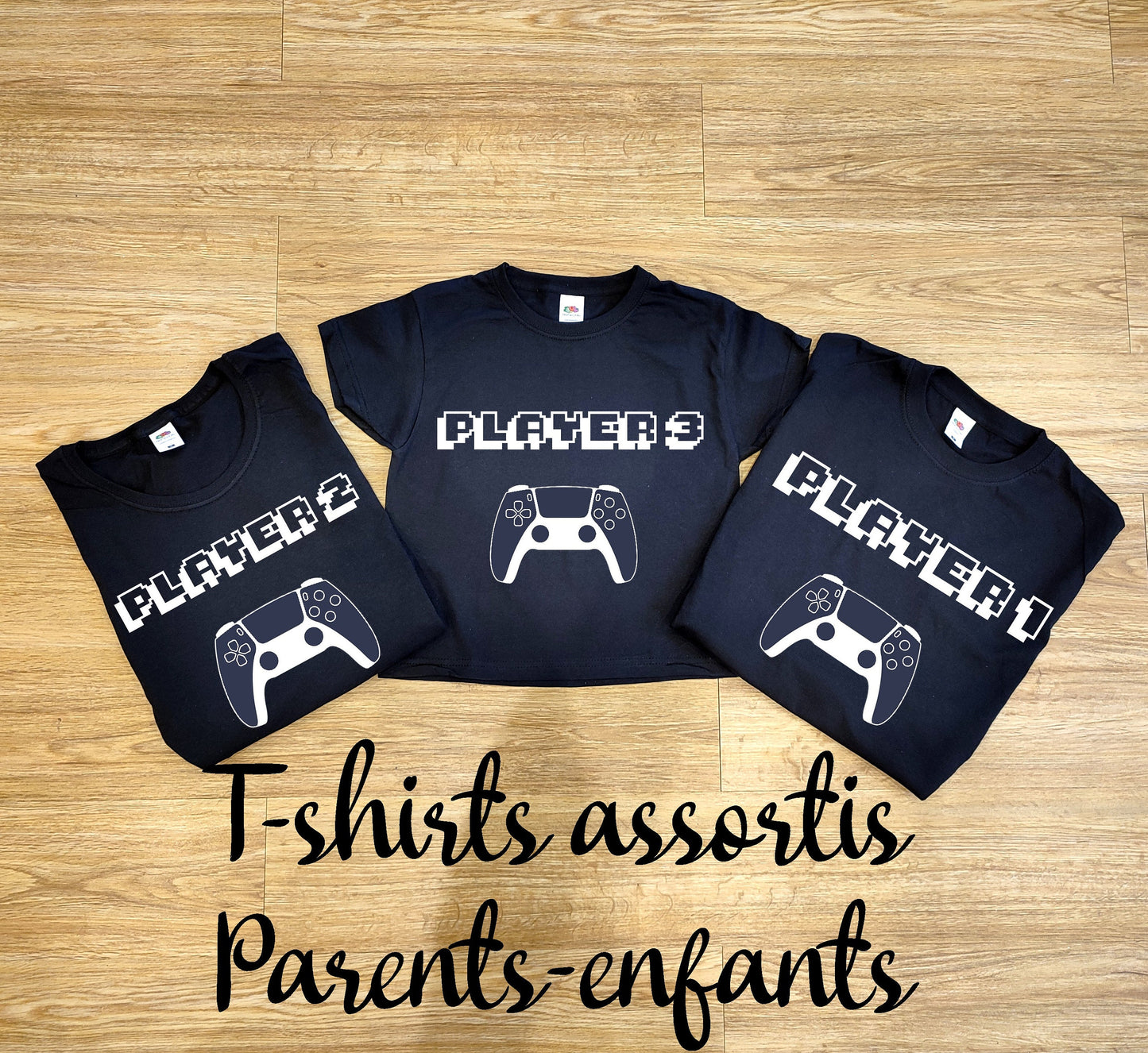Family Matching Gaming T-Shirts Set Player 1 2 3 Custom Gift Parents Kids Gamers Personalized Shirts Ensemble