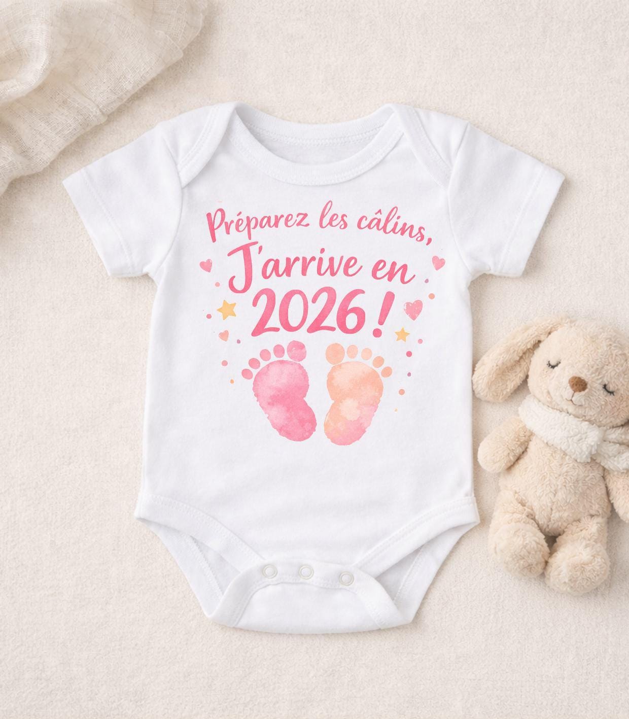 Pregnancy Announcement Body/Onesie for Grandparents - Personalized Future Baby Reveal Gift Arriving 2026
