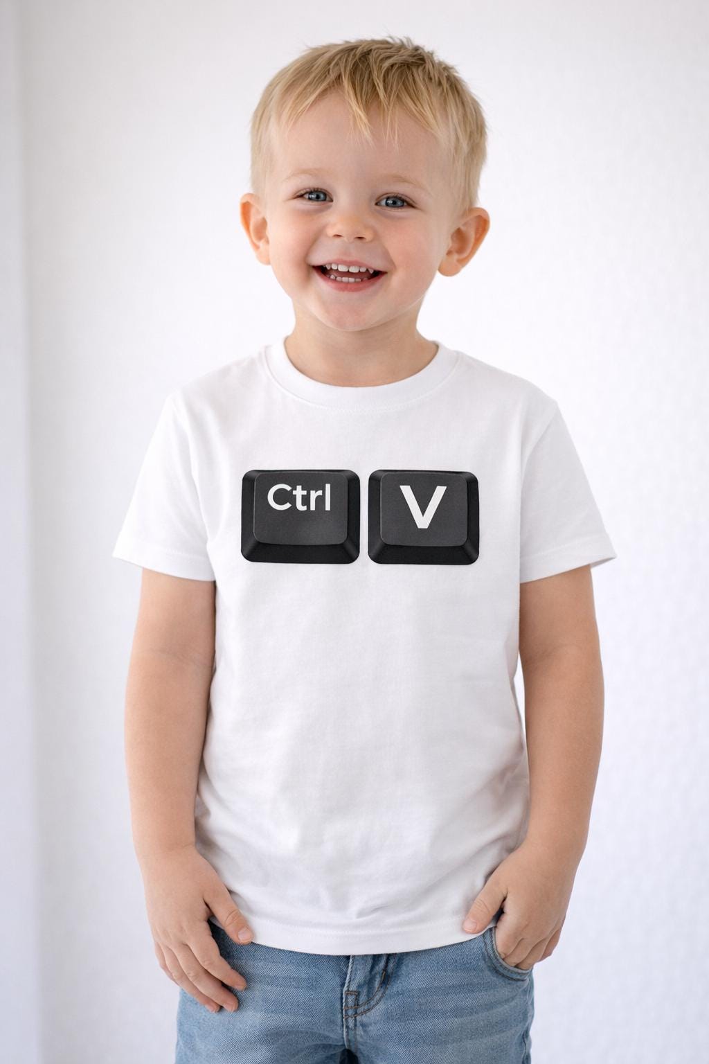 T-shirt humour geek – CTRL C CTRL V– Tee shirt informatique drôle – Cadeau papa geek – T-shirt famille original copié collé