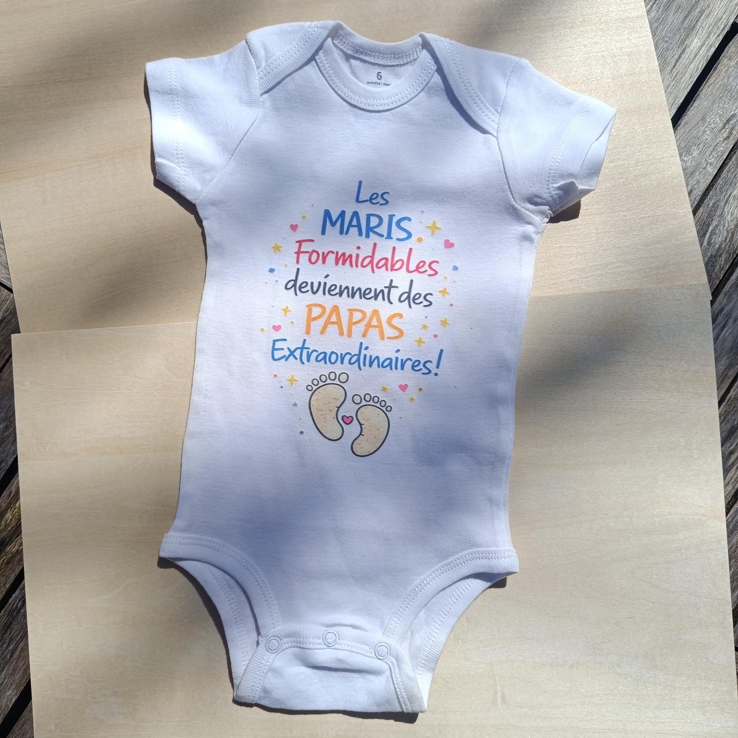 Body bébé papa « Les maris formidables deviennent des papas extraordinaires » – Cadeau futur papa – Annonce grossesse