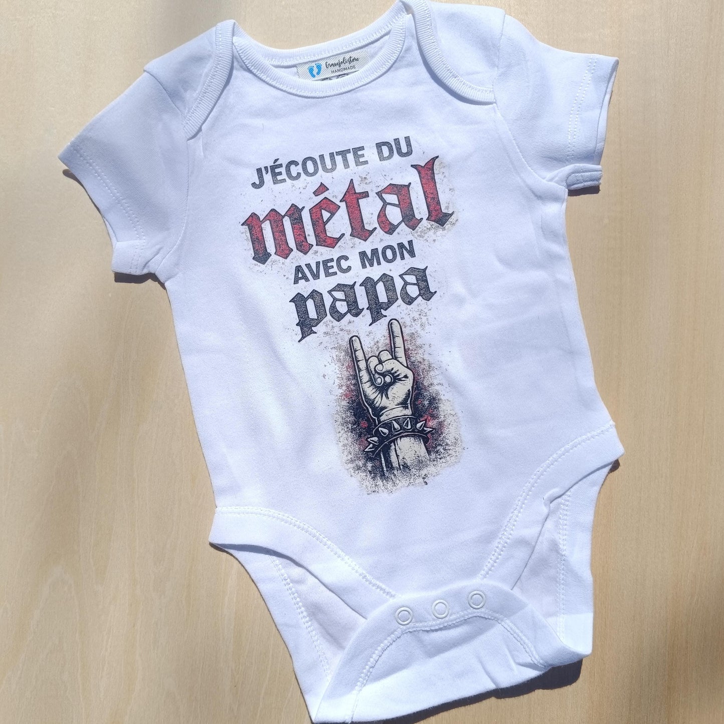 Body bébé J'écoute du métal avec mon papa