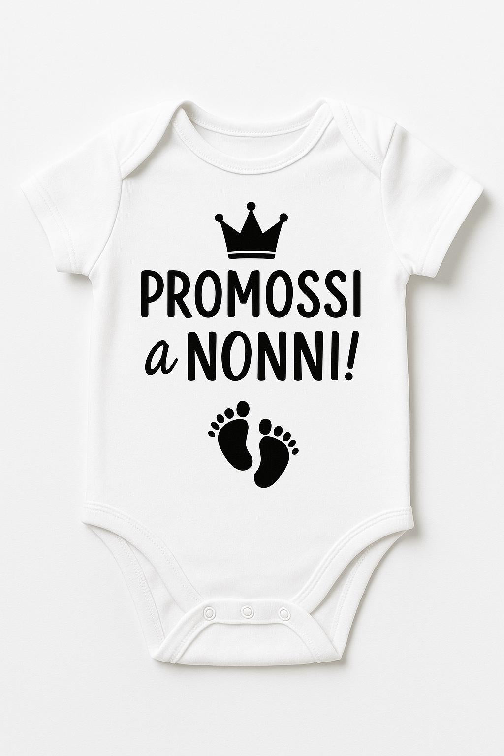 Body neonato annuncio gravidanza – Idea regalo originale per nonni, zii, famiglia – Body cotone bianco con frase personalizzata