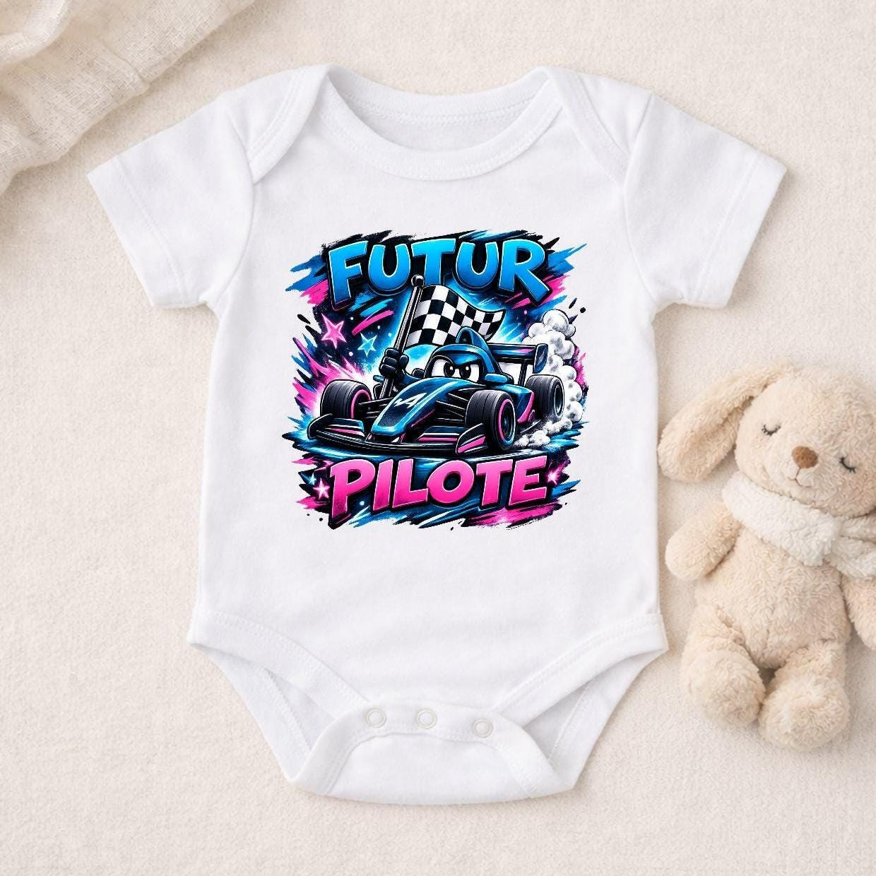Body bébé F1 – Chut ! je regarde la F1 avec Papa –Lewis Hamilton Ferrari