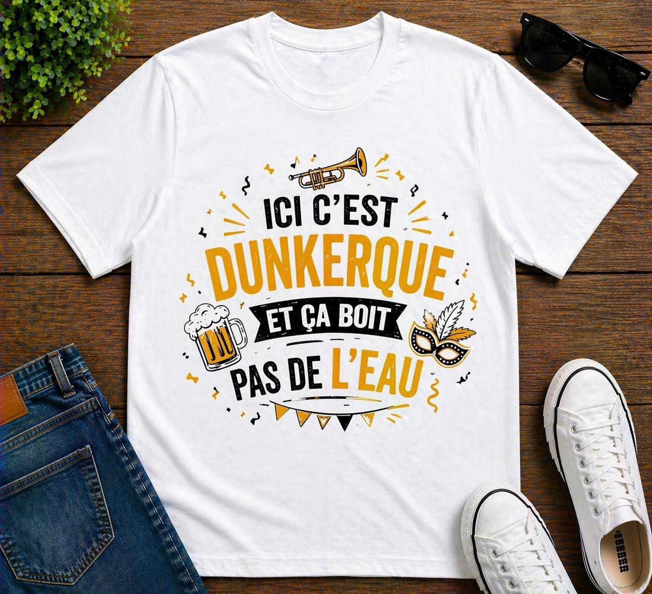 T-shirt Carnaval de Dunkerque– Jean Bart– Tee shirt beauf drôle – Cadeau homme humour alcool - tshirt apéro fête cadeau- carnavaleux marrant