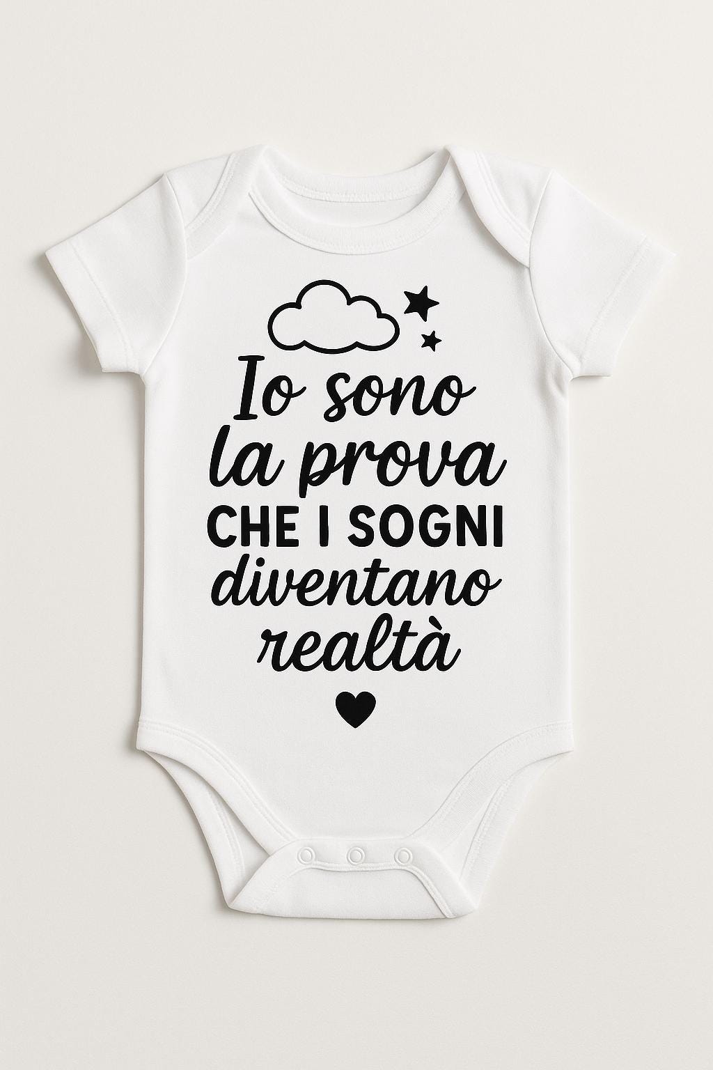 Body neonato annuncio gravidanza – Idea regalo originale per nonni, zii, famiglia – Body cotone bianco con frase personalizzata