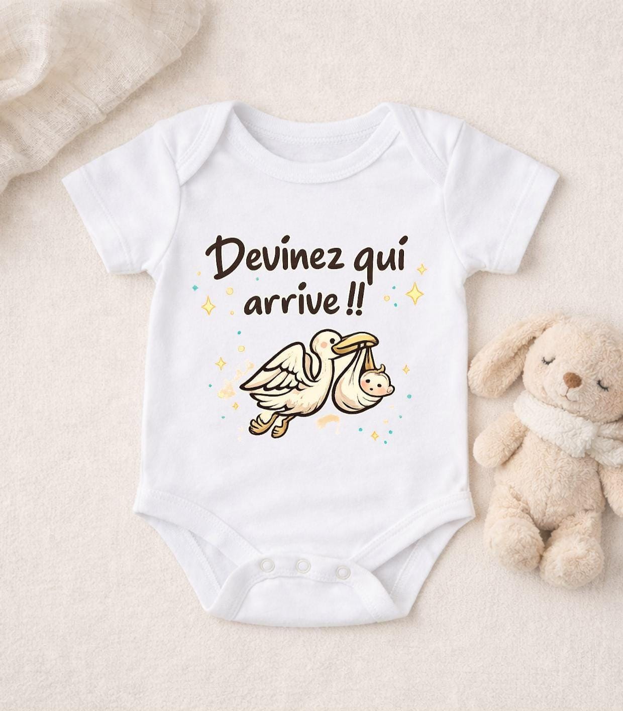 Body Annonce Grossesse - Devinez Qui Arrive - Bébé Surprise Cadeau Baby Shower Future Naissance Idée Famille