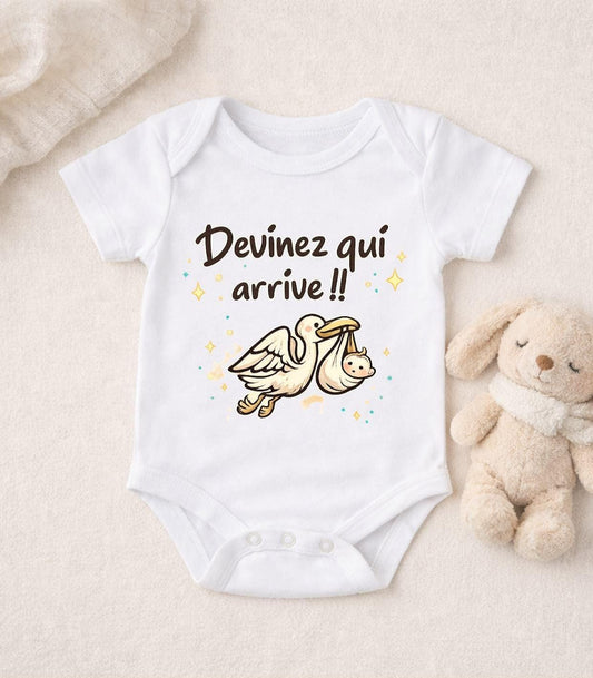 Body Annonce Grossesse - Devinez Qui Arrive - Bébé Surprise Cadeau Baby Shower Future Naissance Idée Famille
