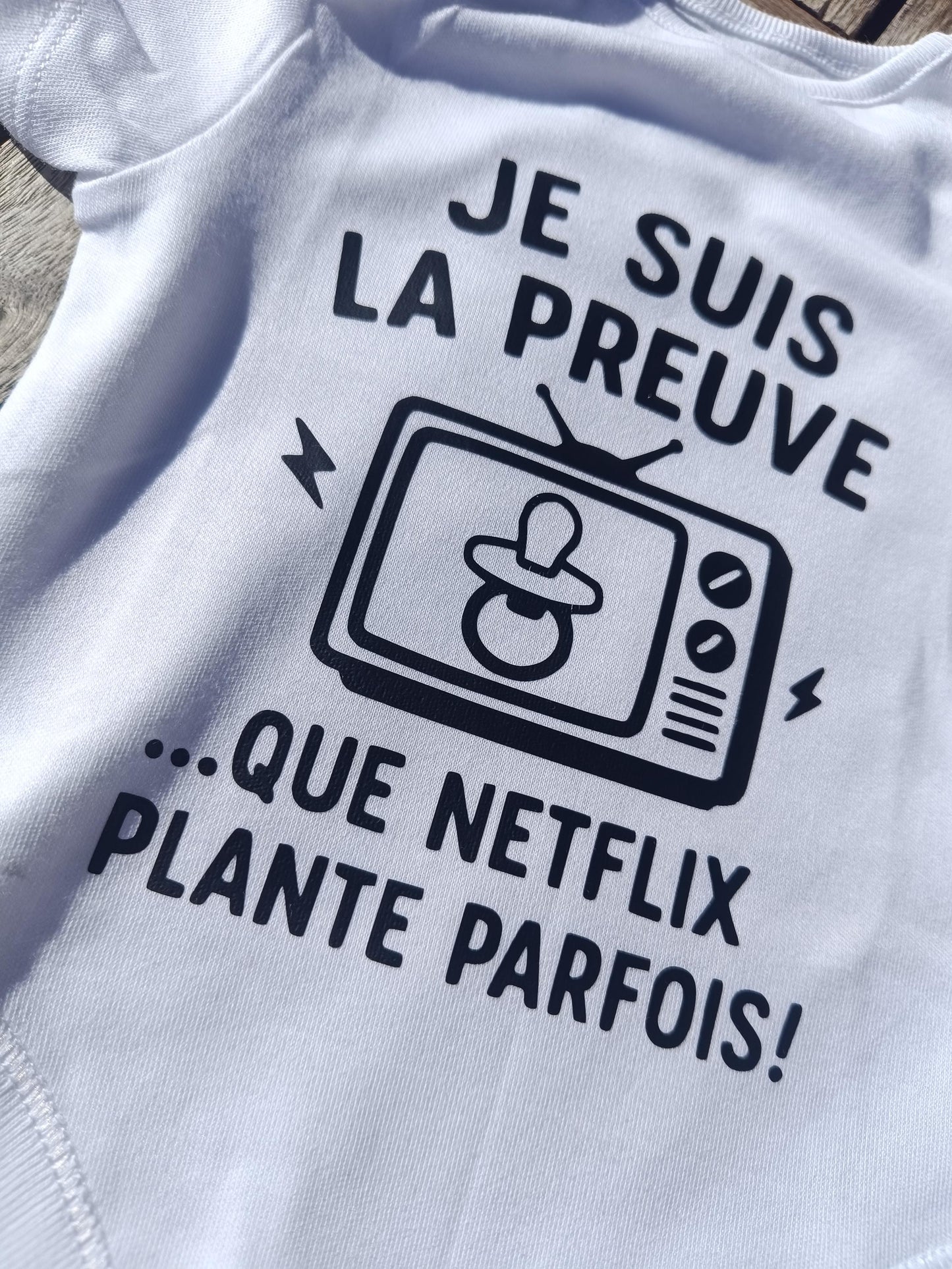 Funny Baby Onesie Netflix Gift - Humorous Birth Present Original Cotton Bodysuit Personalized Shower
