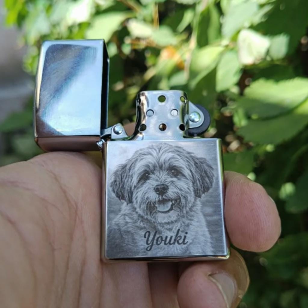 Briquet Zippo personnalisé gravé avec texte ou photo