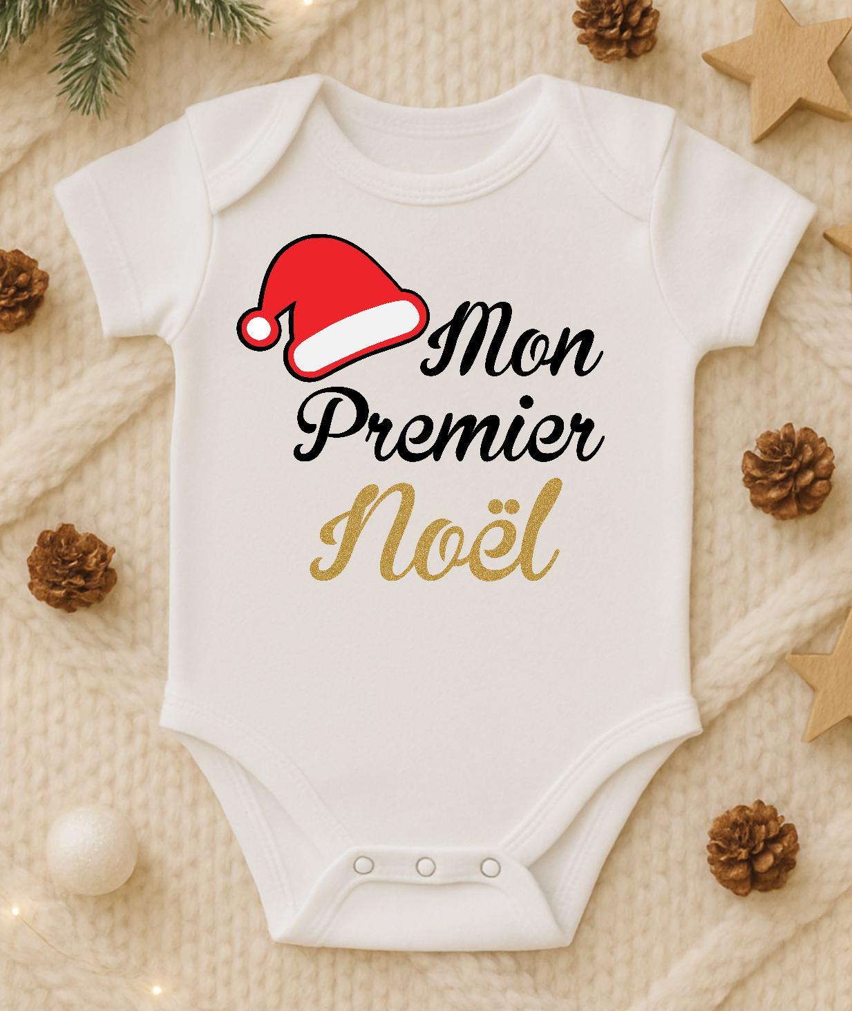 Body bébé personnalisé "mon premier noël" – premier noël de bébé, Cadeau naissance tendre & mignon