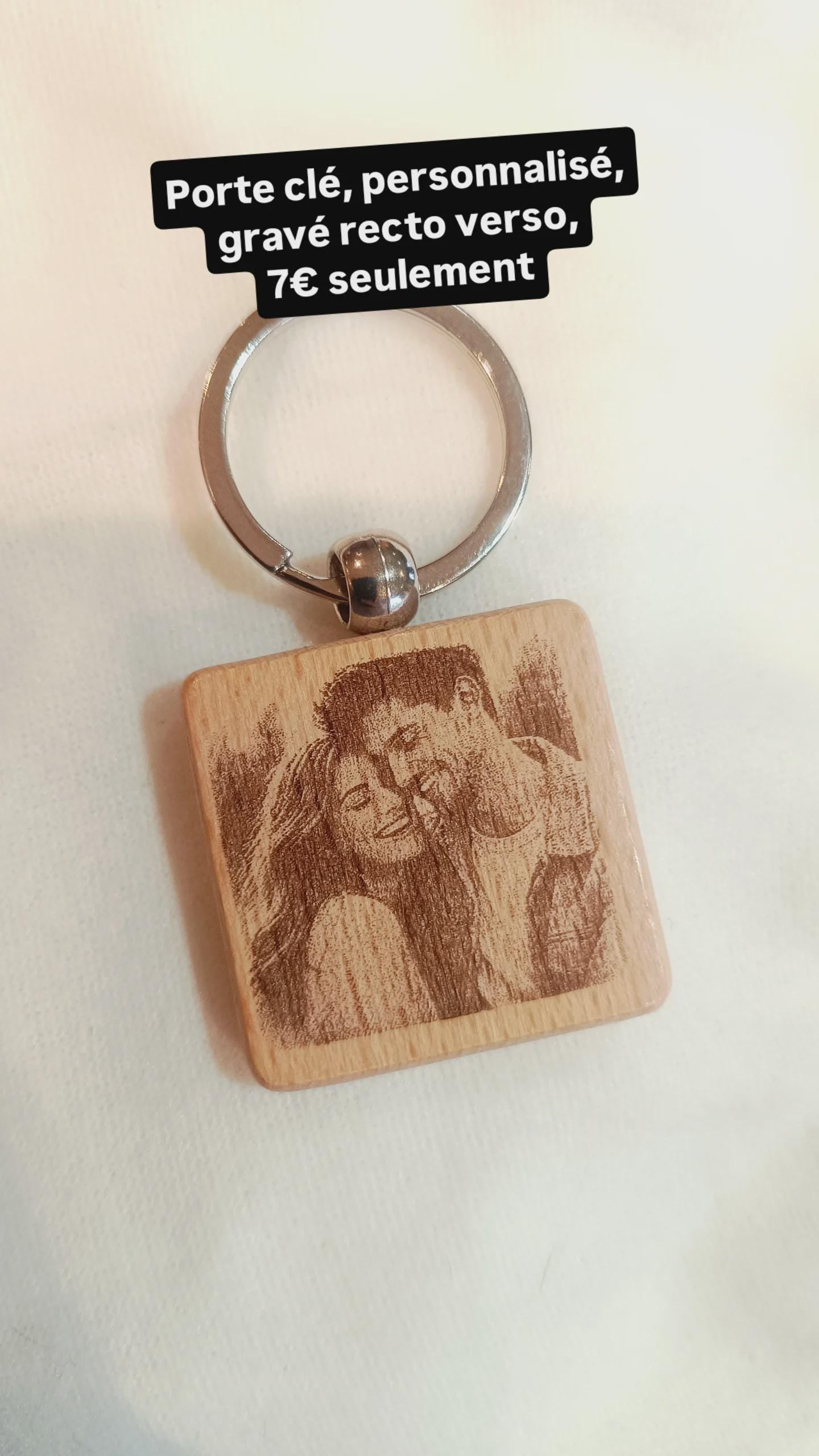Porte clé en bois gravé avec photo personnalisée, saint valentin, toi et moi pour la vie, cadeau anniversaire, déclaration d'amour