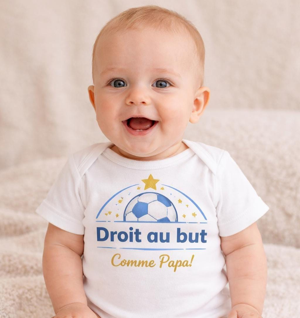 Body bébé OM Droit au But, comme Papa