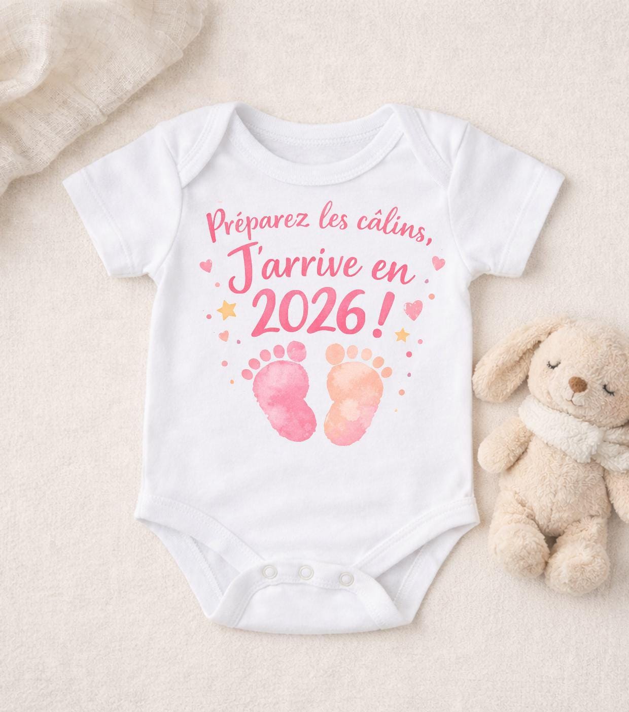Body bébé Papi et Mamie, préparez-vous, j'arrive bientôt, idée cadeau pour annonce de grossesse aux futurs grands parents