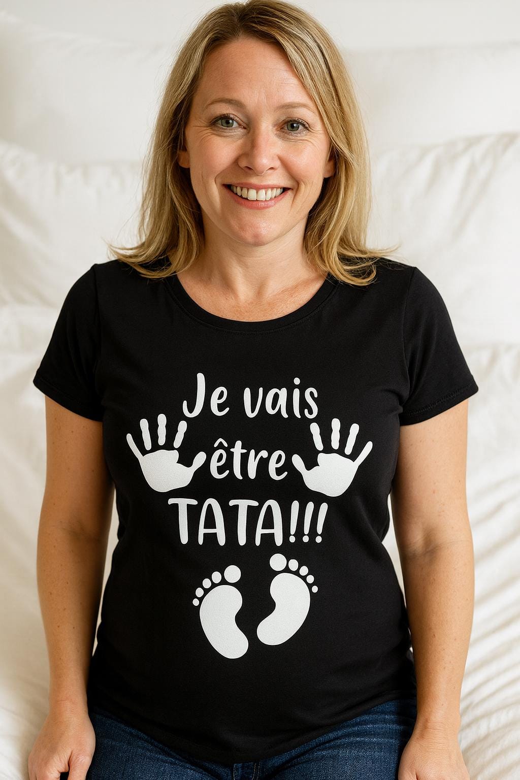 T-shirt Femme Je Vais Être Tata - Annonce Grossesse Originale Future Tante Cadeau Baby Shower