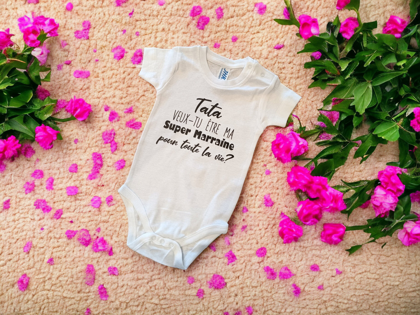 Body bébé "Veux-tu être ma marraine ?" – Demande originale à la future marraine – Cadeau tendre et personnalisé